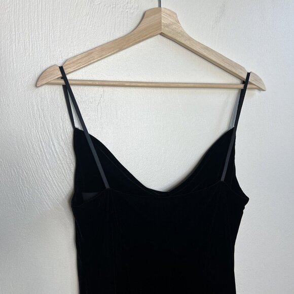 VTG Banana Republic Womens Black Velvet Slip Dress Size 10 Y2K 2002 Holiday Midi - Picture 6 of 15